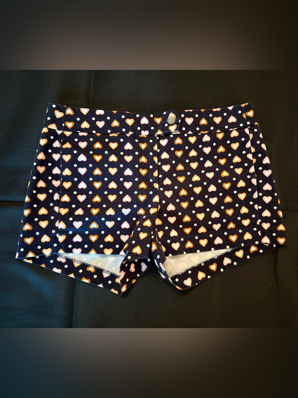 J. Crew Navy Heart Print Shorts